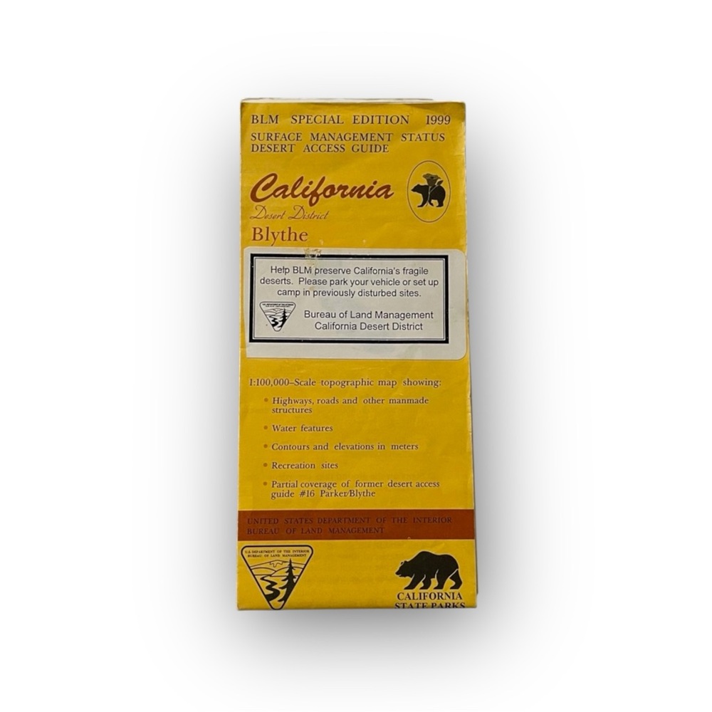 ηξω Blythe CA BLM Special Edition 1999 Surface Management Status Topographic Map